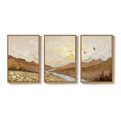 Toiles murales abstraites pour salon moderne et bureau élégant
