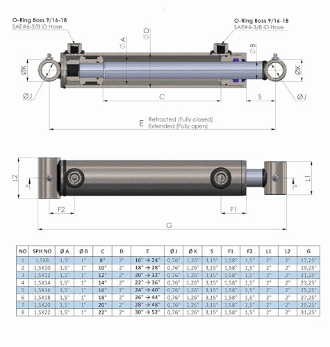 image for SPARE PARTS HOLLAND Double Acting Hydraulic Cylinder - Cross Tube Hydr