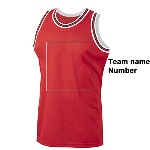 Aiffee Customized Youth Size Classic 23 Basketball Jerseys For Kids Boy Premium Stitched Jersey (Youth X-Large,Red Color Pre-Customized #23) #TOP1