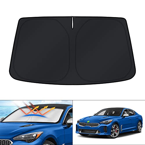Image of KUST Windshield Sun Shade for 2018-2021 2022 2023 Kia Stinger Window Accessories Sunshade Sun Visor Protector Foldable Block UV Rays