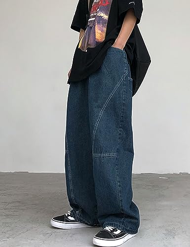 Mens Baggy Jeans Y2K Emo Alt Grunge Cargo Pant Aesthetic Demin Jogger Hiphop Tripp Streetwear4