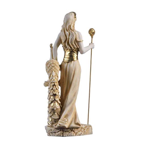 BEAUTIFUL GREEK STATUES Hera Diosa del Matrimonio, Mujeres, Parto y Familia Alabastro Tono Dorado 22 cm