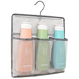ALYER Mesh Shower Organizer, Shower Caddy with Rotating Detachable Metal Hanger, Quick Dry Bathroom Storage for Toiletry Accessories, Portable Shower Bag for RV, Dorm, Gym and Travel, Gray
