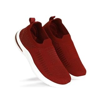 BOKZZON Stylish Running Shoes for Women, Casual wear, Gym Workout, Cricket & Sports Shoes for Women (Red-5)