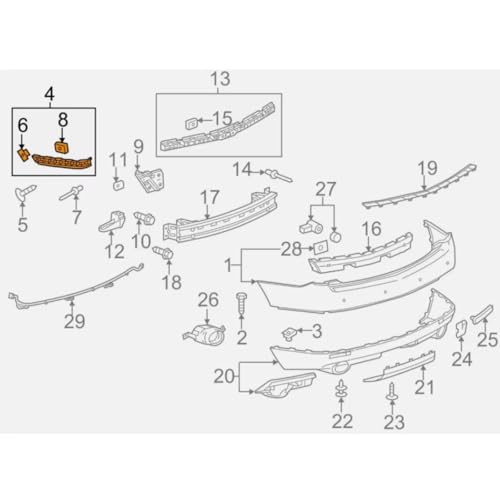 Renfort de cadre pour support pare-chocs arrière Cadillac SRX 22804736 anti-vibration