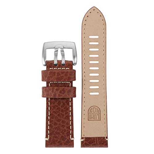 Luminox Men's Brown & White Leather 26Mm Strap Stainless Steel Buckle 1869 Field Series Watch Band #TOP29