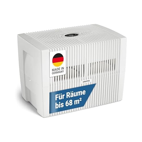 Venta Luftwäscher LW45 COMFORTPlus Luftbefeuchter und Luftreiniger für Räume bis 80 qm, brilliant weiss, mit digitaler Steuerung