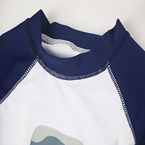 Baby Boys Two Piece Swimsuits Rash Guard Short Sleeve Shark Bathing Suit Swimwear Sets With Hat Upf 50+ For Kids (White Shark, 2-3 Years) #TOP2