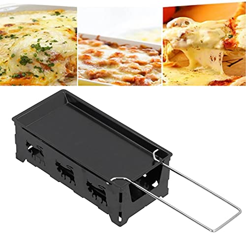 Topyond Fondoir à Fromage à Raclette Petit Four à Fromage Antiadhésif Portable avec Spatule De Cuisson Gril à Raclette Adapté à Une Utilisation Intérieure Et Extérieure
