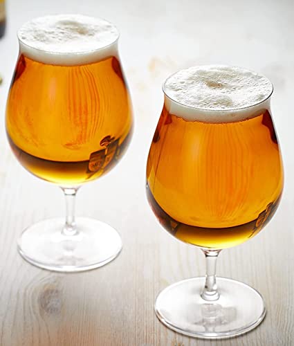 DIAMANTE Premium Lead Free Crystal Craft Beer Ale Glasses | Craft Stemmed Glasses - Belgian Beer Tasting Glass for IPA, Stout, Gift Boxed– Set of 2 - Image 4