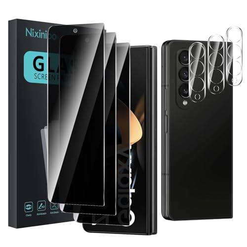 Anti-espion pour Galaxy Z Fold 4 avec verres trempés 9H d'écran et d'objectif photo