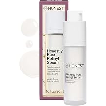 Honest Beauty Honestly Pure Nightly Retinyl Serum, Moisturizes Exfoliates Reduces Fine Lines, Gentle for Sensitive Skin, Fragrance-Free Vegan, 1 fl oz