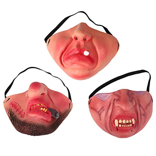 Vosarea 3 PeÃ§as MÃ¡scara Meia Face de Halloween MÃ¡scara de LÃ¡tex de Halloween Assustador MÃ¡scara