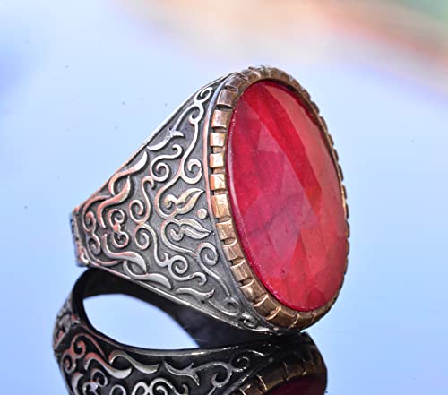 Real Natural Ruby Gemstone Ring, Sterling Silver Ring, 28.65 Carat, Stacking Ring Gemstone #TOP3