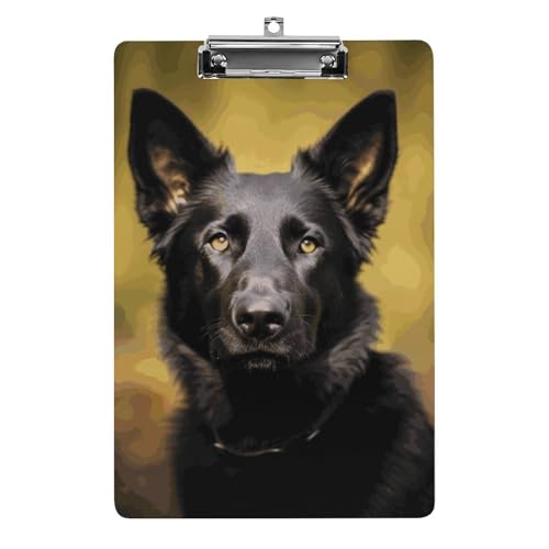 Porte-bloc berger allemand en acrylique et métal format A4 pour le bureau