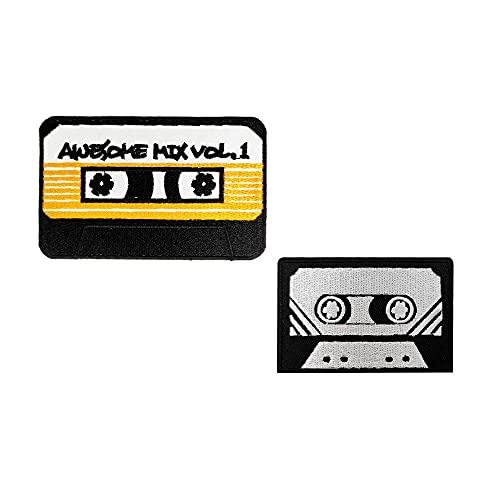 Cute-Patch Cassette Tape Retro Seventies Music Embroidered Iron on sew on Patches Costume Vintage