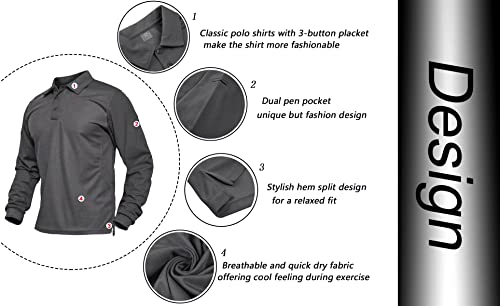Biylaclesen Long Sleeve Polo Work Shirts Gold Polo Shirts Military Polo Shirt Golf Shirts For Men Tactical Long Sleeve Shirt #TOP1