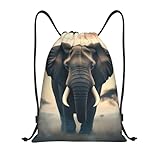 asbwuo Elefanten-Rucksack mit Kordelzug, leicht, mit verstellbaren Schultergurten, ideal für Fitness, Yoga, Reisen, Fußball und Volleyball.