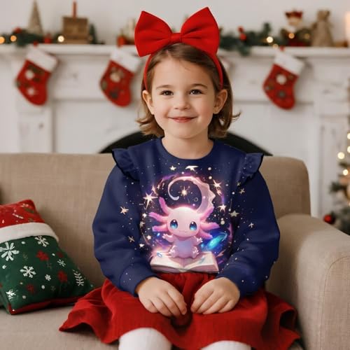 Toddler Sweatshirts for Girls Long Sleeve Shirt 1Y-8Y Kids Graphic Pullover Top Casual Fall Sweatshirt3