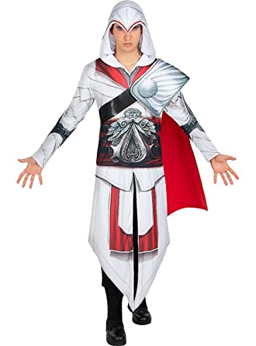 Funidelia | Déguisement Ezio Auditore Assassins Creed pour homme Assassin's Creed - Déguisement pour Adultes et accessoires pour Halloween, carnaval et fêtes - Taille M - L - Gris/Argenté
