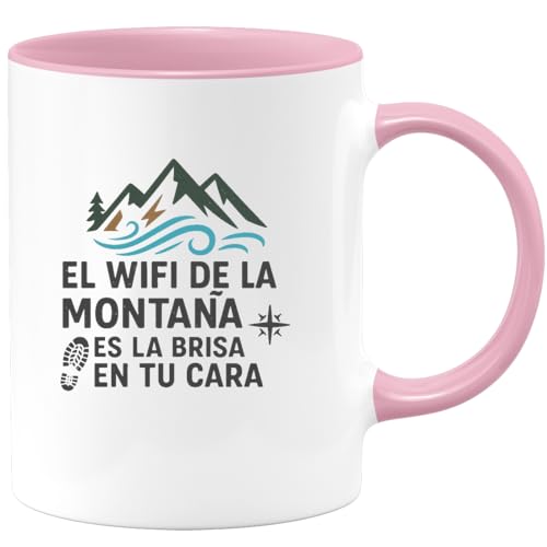 quotedazur - Taza Divertida El WiFi de la montaña es la brisa en tu cara - Regalo Senderismo, regalo, naturaleza Para Mujer quotedazur - Taza Divertida El WiFi de la montaña es la brisa en tu cara - Regalo Senderismo, regalo, naturaleza Para Mujer