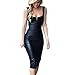 Produktbild Amlaiworld Damen Sommer Frühling PU-Leder Retro Kleid Club elegant Abendkleider Bar Knielang Kleider Party Vintage Weste Cocktailkleid (XXL, Schwarz)