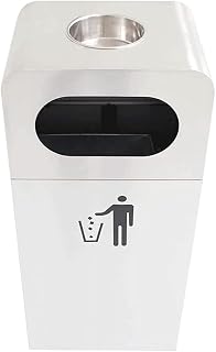 Trash Cans Stainless Steel Outdoor Trash can Rectangular Trash Bins with Ashtray Public Commercial Park Outdoor Waste Bins Outdoors and Home