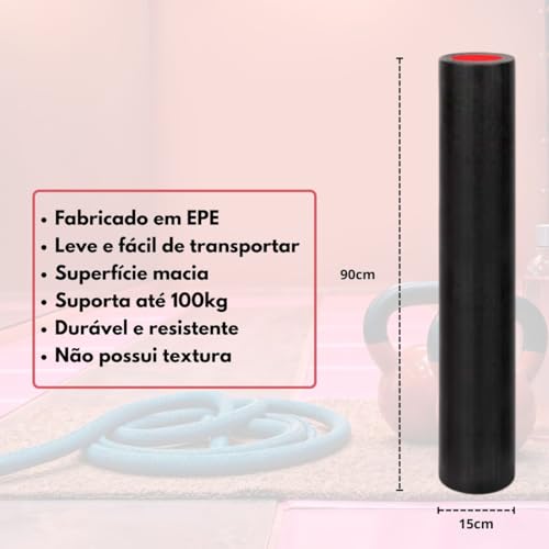 Rolo Para Exercícios Pilates Yoga Ginástica Foam Roller Aeróbico Liberação Miofascial Massagem Corpo