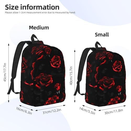 Mochila de mano para senderismo y viajes con estampado de rosas para mujer 4