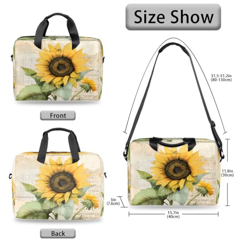 Bolso para portátil con diseño de girasol 15.6 pulgadas miniatura 6