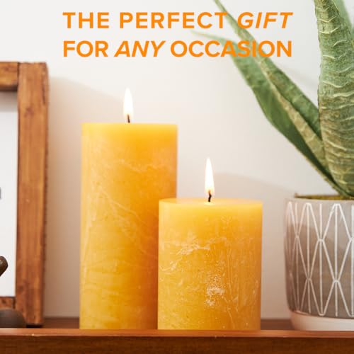 Simply Soson 3X4 Scented Pillar Candle, Set Of 3 Orange Amber Pumpkin Spice Scented Candle thumb #3