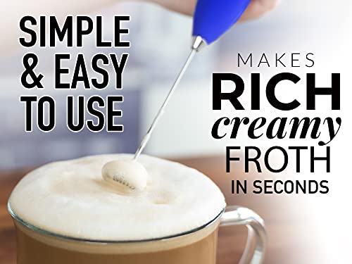 Image of Mini & Mighty Milk Frother Wand - Powerful Handheld Coffee Frother, Battery Operated Drink Mixer - Compact Pocket Size - Detachable Whisk for Latte, Cappuccino, Matcha, Hot Chocolate