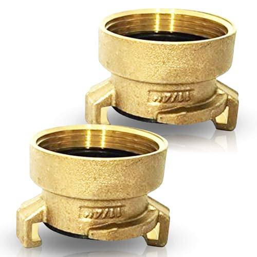 PipeSan Raccordo Rapido Geka 1 1/4 – Set da 2 in Ottone – Filetto Femmina F5/4 – Guarnizione Inclusa – Acqua Potabile – Alta Resistenza 10 bar – Uso Giardino & Irrigazione | Sistema a Baionetta