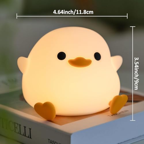Image of KRESHU Soft Silicone Color Changing Dodo Duck Night Light | Rechargeable Kids Night Lamp | Heavy Quality 800mAh Battery | LED Touch Lamp with Timer for Home /Bedroom /Office (Pack of 1)