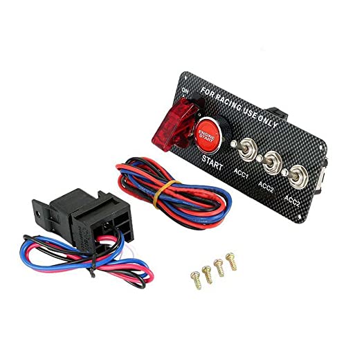 Panneau de commutateur d'allumage 12V avec bouton-poussoir démarrage moteur pour auto de course