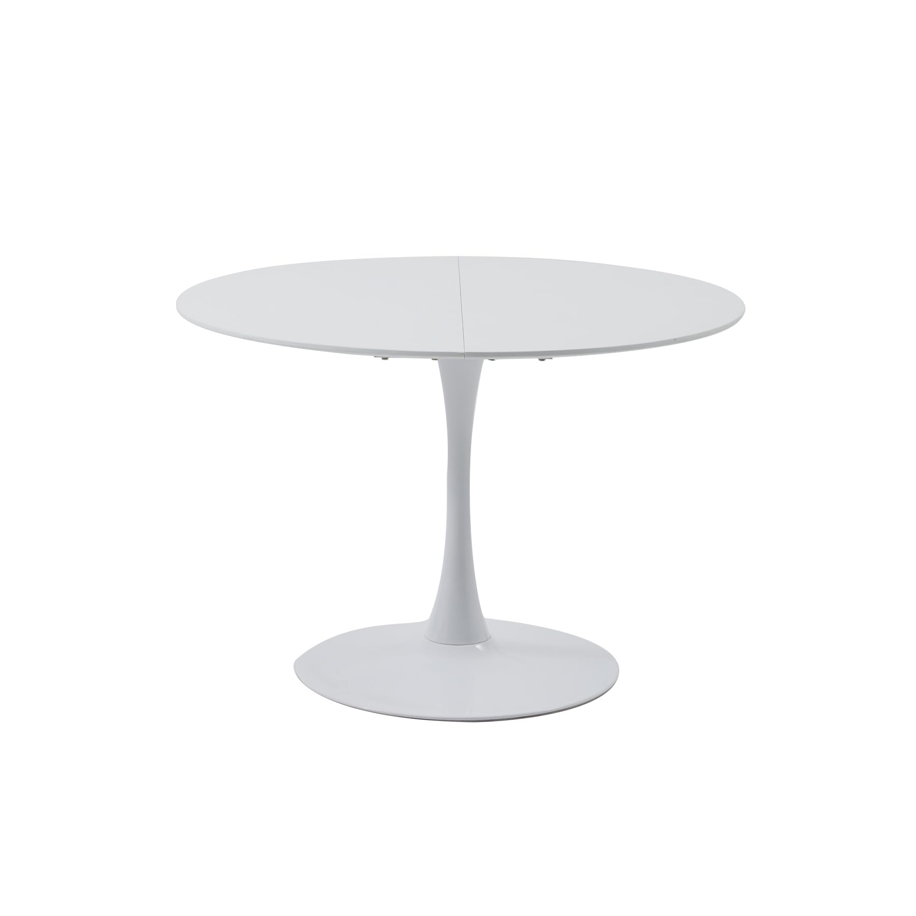 Tavolo da Pranzo Rotondo, Diametro 110cm, Tavolo da Cucina Moderno per Sala da Pranzo, Soggiorno, Caffè, Ufficio, Balcone, 110cm*110cm*75cm (Bianco)