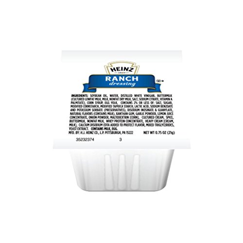 Heinz Ranch Dressing (0.75oz Packets, Pack of 100)