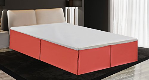 Mk Collection Solid Pleated Bed Skirt 14" Drop New (Coral, Twin) #TOP17