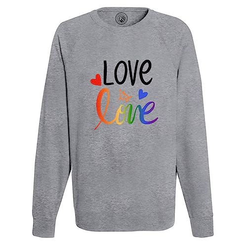 Sweatshirt Homme Love is Love LGBT Arc en Ciel avec Message Typographie