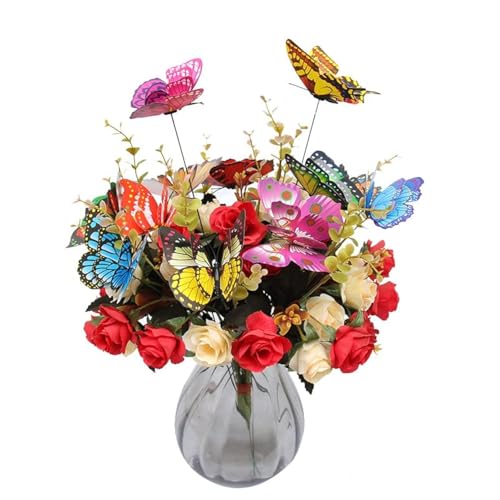 Piquets pour Papillons, 30 pc de Ensemble de Piquets de Papillons de Jardin colorés, Design réaliste à Deux Couches, décorations de Papillons imperméables pour Le Jardin, la Plantation