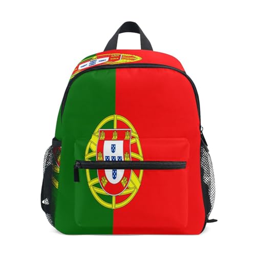 linqin Sac à dos de sport drapeau du Portugal pour enfants avec cordon de serrage et étiquette de nom pour enfants Mochilas escolares para ni ? as