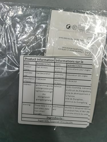 TOROKOM Tiras de unhas de gel semicuradas, tiras de unhas de gel de lua preta de longa duração, à pr