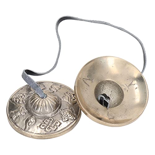 KOSDFOGE Tibetano Tingsha Meditação Sino Pequeno Cobre Puro Duplo Carrilhão Nepalês, 0,9 X 2,6 X 11,