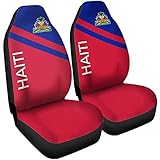 Personalized Custom Haitian Coat of Arms Haiti Flag Seat Covers Car Accessories Size Universal Fit for Most Cars SUV Truck