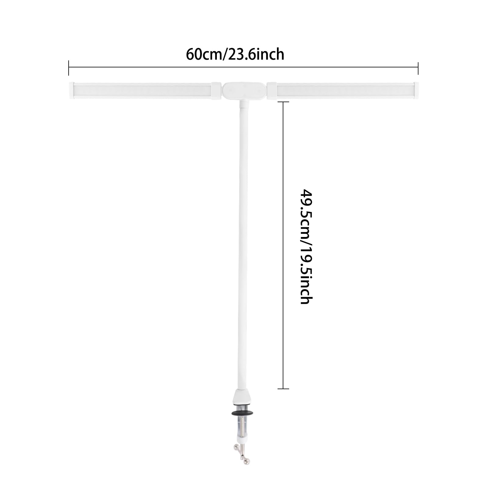 Schreibtischlampe LED mit Doppelkopf, Tischlampe Klemmbar – 3 Farbtemperaturen & 10 Helligkeitsstufen, Augenschutz, Flexible Schwanenhals-Design für Homeoffice, Lesen, Schlafzimmer (Weiß)