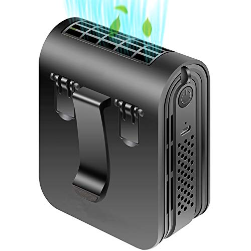 Portable Mini Waist Fan Clip on Fan Personal Neck Fan for Shirt, Portable Belt Fan with 15h Working Time, 5100rpm Strong Airflow 3 Speeds for Camping, Fishing,Cycling,Travel and Outdoor