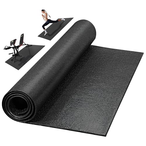 Fitvids Treadmill Mat for Floor Protection 1/4 Thick Heavy Duty Non-Slip Gym Mats 78 Lx36 W Black