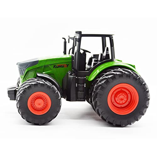 Perkputoe Tractor Toy, 1/24 Scale Toy Tractor 8-Wheels Farm Skid Tractor Truck Car 8 Free-Wheels Toy For Kid Age 3+ Christmas Birthday Gift #TOP3