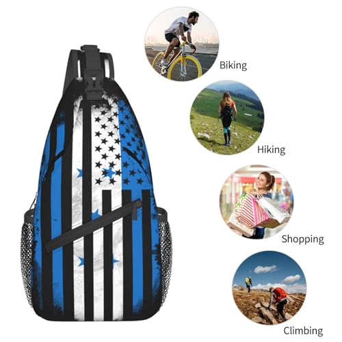 Bolso tipo bandolera deportivo para pecho negro miniatura 5