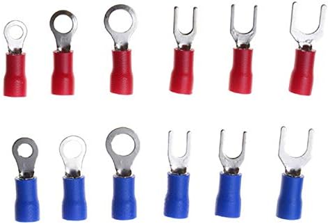 Crimp Spade Terminal Assorted Electrical Wire Cable Connector Kit Crimp Spade Insulated Ring Fork Spade Butt Set